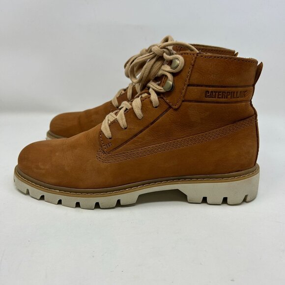 Caterpillar CAT Leather Work Boots Men’s 7.5 Brown Tan FlexFWD Lace Up main image 8